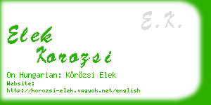 elek korozsi business card