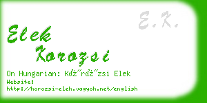 elek korozsi business card